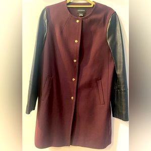 Club Monaco Varsity Style coat jacket, Medium, Burgundy and Black